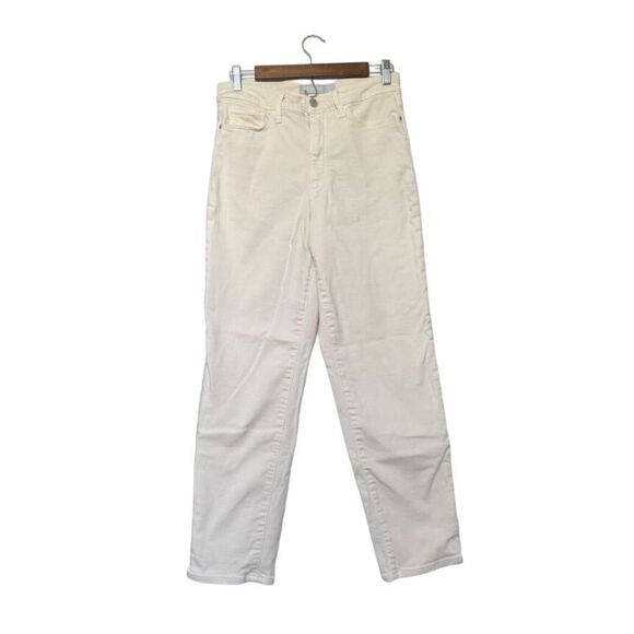 Athleta Sculptek Straight Leg High Rise Jeans in Cream‎ Size 6 - Picture 1 of 8